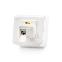 Roseta Modulo45, Categoría 6A, 2xRJ45/s, montaje sobre superficie, jack keystone incluido
