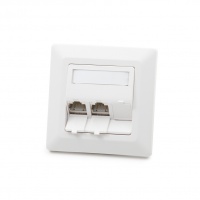 Roseta Modulo50, Categoría 6A , 3xRJ45/s, montaje empotrado, jacks keystone incluidos